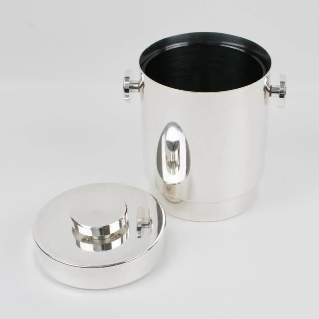 Lancel Silver Plate Ice Bucket Cooler, France 1970s in Original Box For Sale In Atlanta - Image 6 of 12