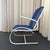 Mid-Century Modern Mid-Century Modern Blue Mesh Cantilever Outdoor Patio Armchair For Sale - Image 3 of 6