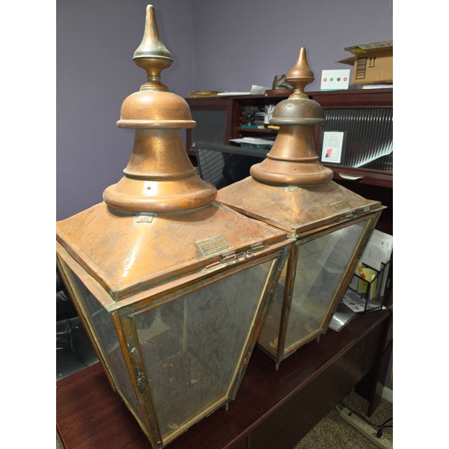 British copper gas street lantern.W. Parkinson & Co., operating out of London and Birmingham. They were prominent...