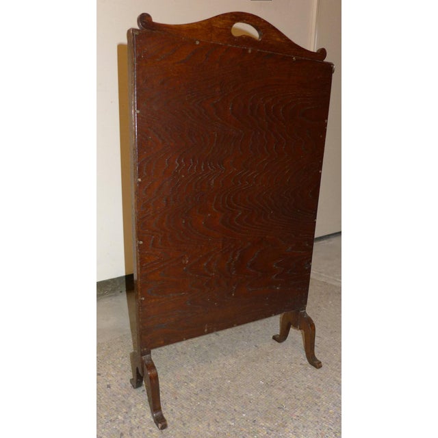 Antique Wooden Fireplace Screen With Needlepoint Scenery Chairish