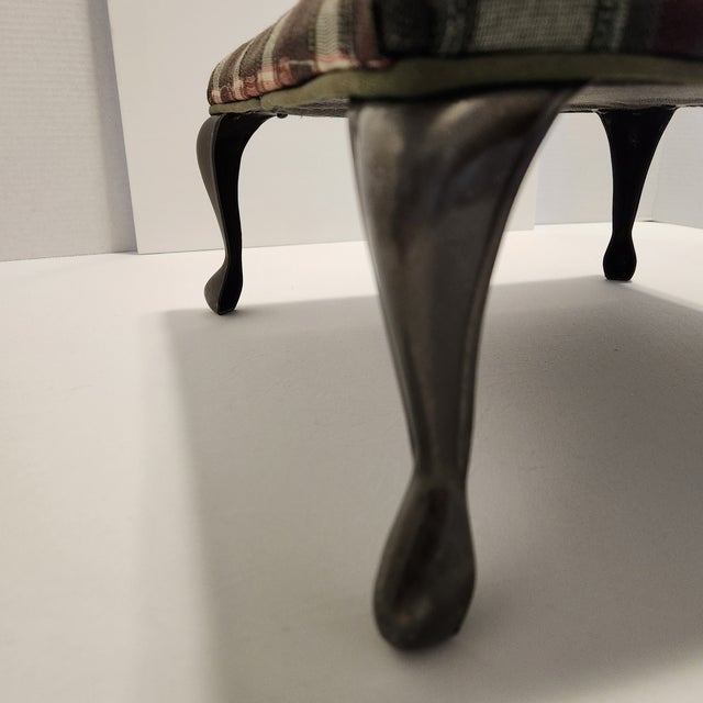 Vintage Traditional Golf Course Themed Tapestry Footstool For Sale - Image 9 of 9