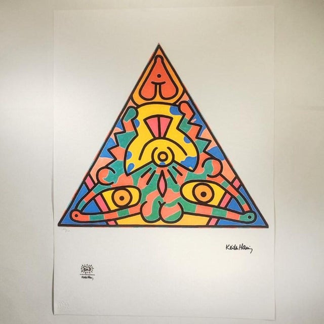 After Keith Haring Limited Series. Limited Edition Lithograph Numbered in Pencil n 143 of 150. Authorization stamps:...