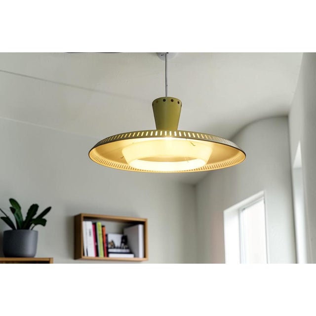 NB93 Yellow Pendant Lamp by Louis Kalff for Philips, 1950s For Sale - Image 9 of 11
