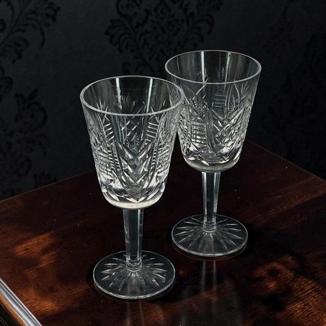 Vintage Waterford Crystal “Clare” White Wine Glasses, Goblets - Pair For Sale - Image 12 of 12