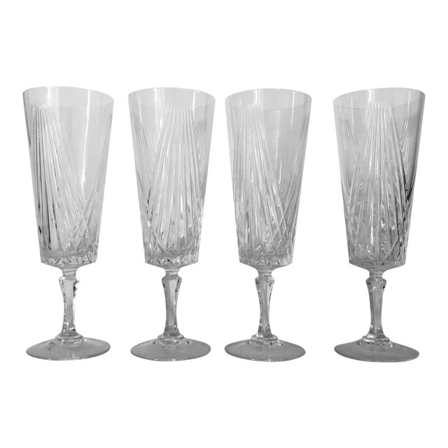 Clear Champagne Glasses - Set of 4 For Sale