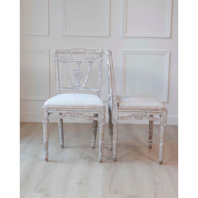 Gustavian (Swedish) Pair of Swedish Gustavian Period Dining Chairs, Late 18th Century For Sale - Image 3 of 11