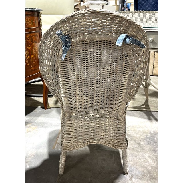 Antique Oriole Wicker Writing Desk or Vanity and Chair. Withrow For Sale - Image 14 of 18