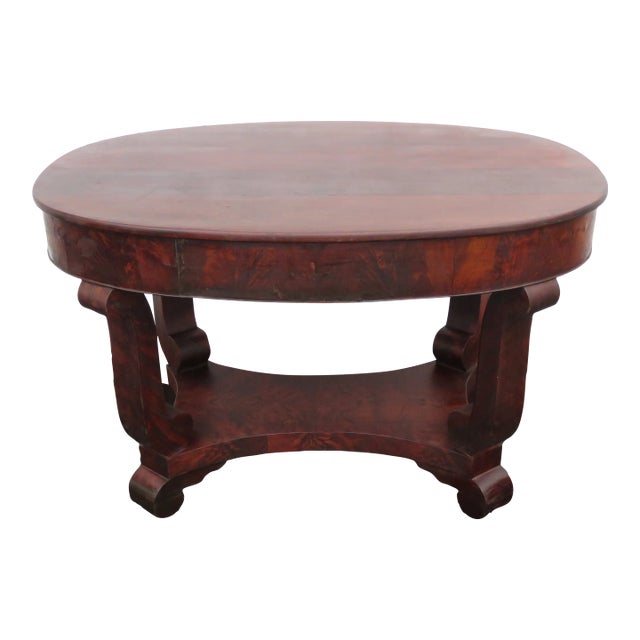 Early 1900s Empire Writing Office Desk Console Table For Sale