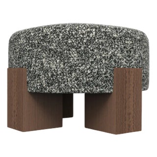 Cassette Pouf in Kvadrat Zero 0004 Fabric and Smoked Oak by Alter Ego for Collector For Sale
