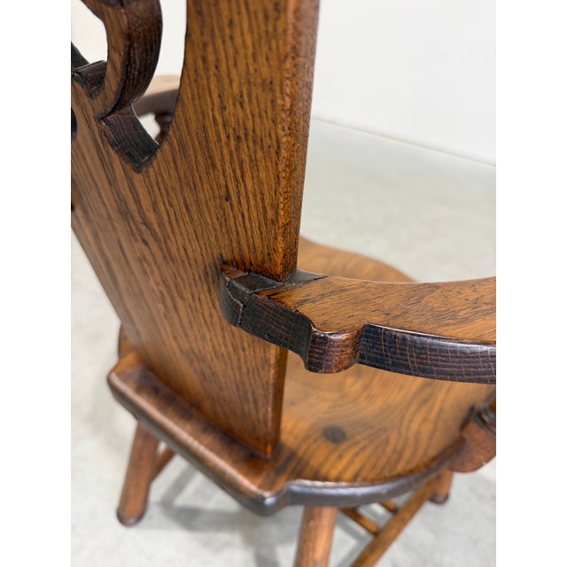 Vintage Scandinavian Brutalist Oak Dining Chairs, Set of 6 For Sale - Image 10 of 12