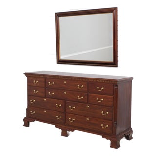 Statton New Market Cherry 10 Drawer Dresser W. Mirror For Sale