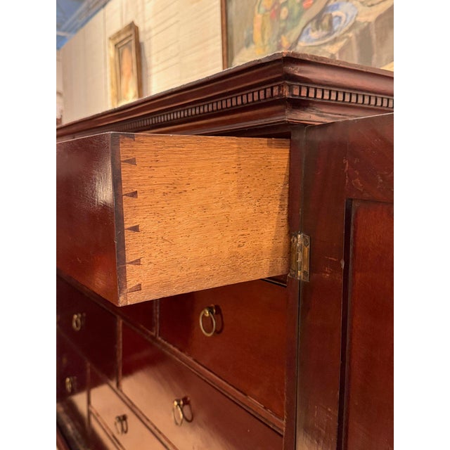 19th Century Mahogany Cabinet With Dresser Base For Sale - Image 10 of 16