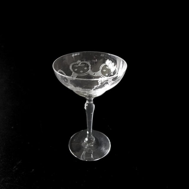 Antique Engraved Liqueur Glasses from Kosta, Sweden, Early 1900s, Set of 8 For Sale - Image 5 of 13