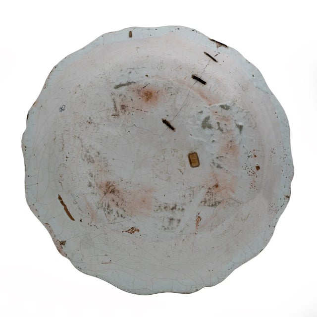 Large Plate from Jean-Baptiste Guillibaud, France, Rouen, 1730s For Sale - Image 9 of 12