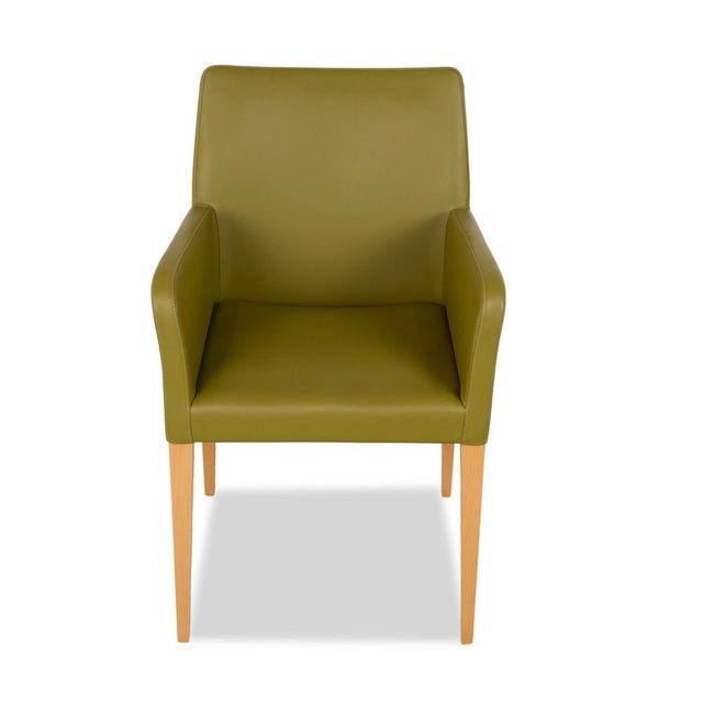 Green Green Leather Chairs from Poltrona Frau, Set of 4 For Sale - Image 8 of 11