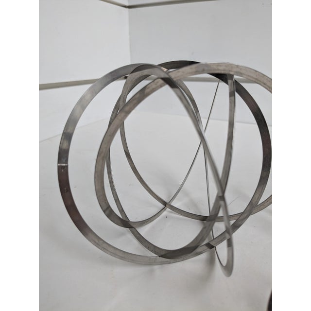 Trio of Silver Tone Metal Spherical Balls, Late 20th Century For Sale - Image 4 of 12