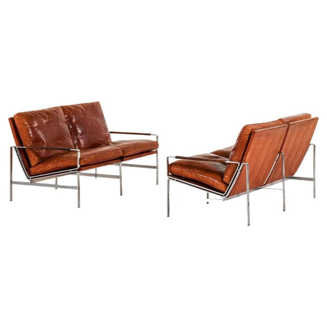 Sofas in Steel and Leather by Preben Fabricius & Jørgen Kastholm, 1960s, Set of 2 For Sale - Image 10 of 10