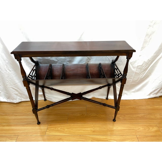 American Art-Nouveau-Style Mahogany Two Tier Magazine Shelf For Sale In San Francisco - Image 6 of 7