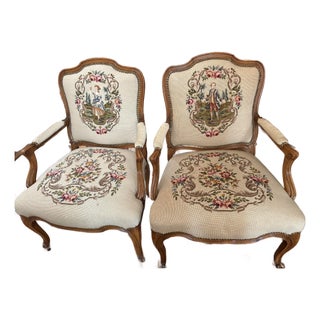 1940s French Louis XV Style Fauteuils (Open Armchairs) For Sale