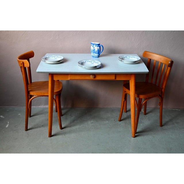 Vintage Formica Table with Compass Legs, 1960s For Sale - Image 18 of 18