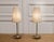 Metal Brass Sunburst Table or Mantelpiece Lamps with Linen Shades, Set of 2 For Sale - Image 7 of 7