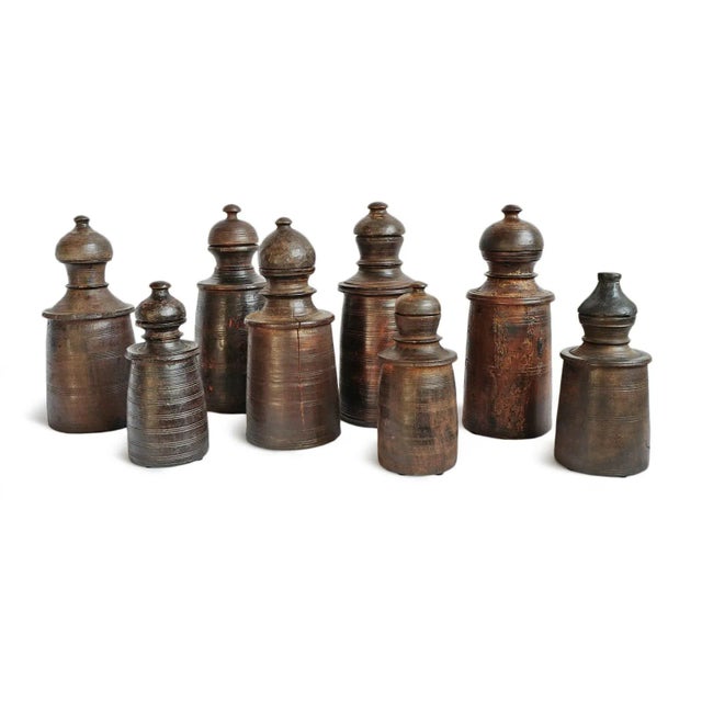 Vintage Wood Nepal Rustic Food Jar For Sale - Image 4 of 5