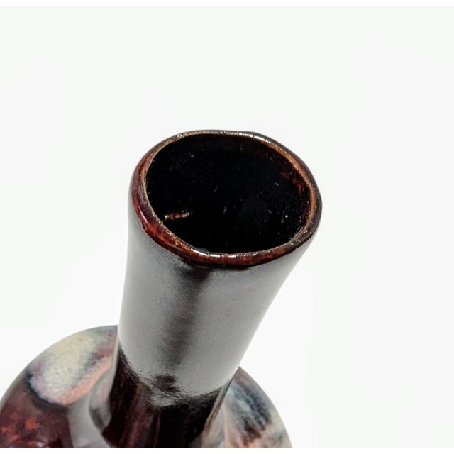 Ceramic Antique Qing Dynasty Yao Bian Flambe Glazed Oxblood Red Vase For Sale - Image 7 of 11