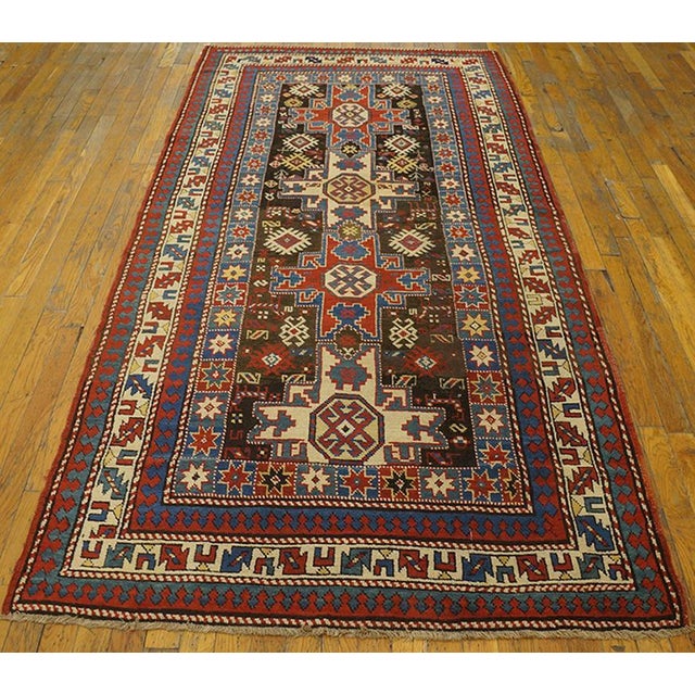 Antique Caucasian rug, measures: 4'0"x 8'0".