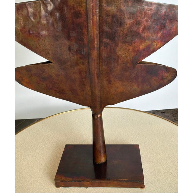 Modern Arteriors Modern Tall Aged Copper Sculptural Table Lamps For Sale - Image 3 of 6