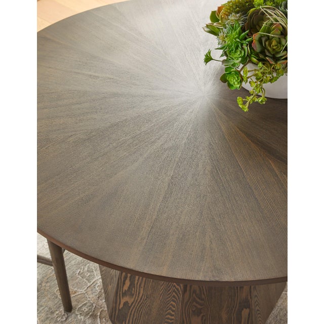 Coulter 42" Round Dining Table, Burnished Brown Ash For Sale In Los Angeles - Image 6 of 8