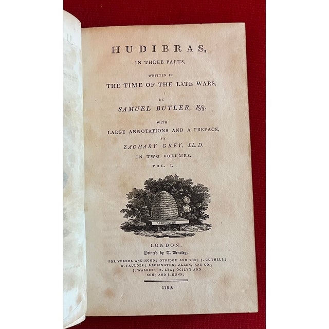 Antique 18th Century Fine Leather Bindings - Samuel Butler. Esq. "Hudibras" Books From Hugh Walpole's Library at Brackenburn - 2 Volumes For Sale In New York - Image 6 of 18