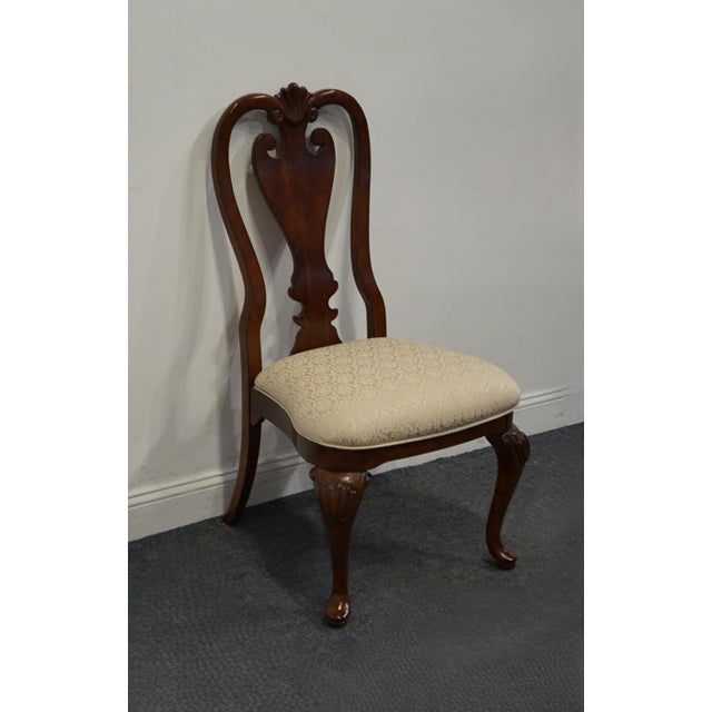 KINCAID FURNITURE Solid Cherry Traditional Queen Anne Style Splat Back Dining Side Chair w. Shell Carving 42.5" High 23.5"...