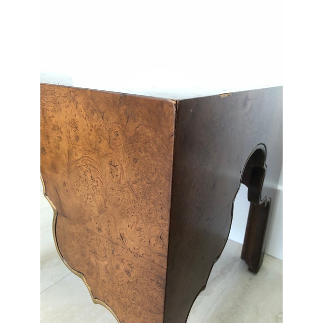 Drexel 1960s Pair Vintage Drexel Burled Carpathian Elm End Tables For Sale - Image 4 of 8