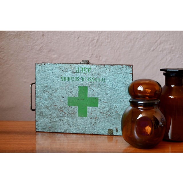 It watched over many workshops and factories… this french industrial first aid kit from the 1950s-60s exudes a raw,...