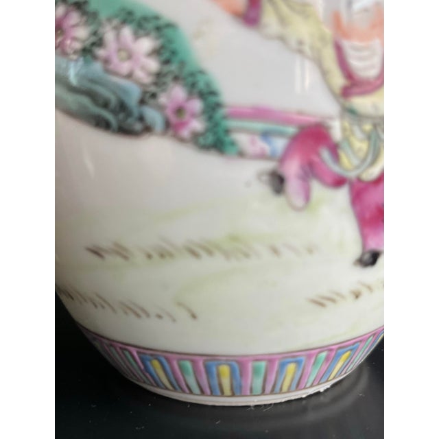 Ceramic Antique Chinese Petite Famille Rose Pastel Ginger Jar For Sale - Image 7 of 13
