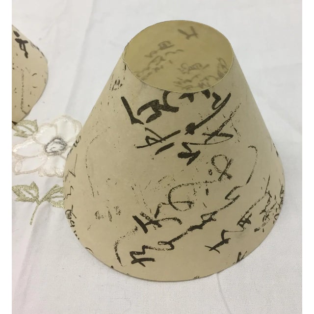 Metal Vintage Trudie Wright Parchment Paper Single Light Empire Candle Shades For Sale - Image 7 of 13
