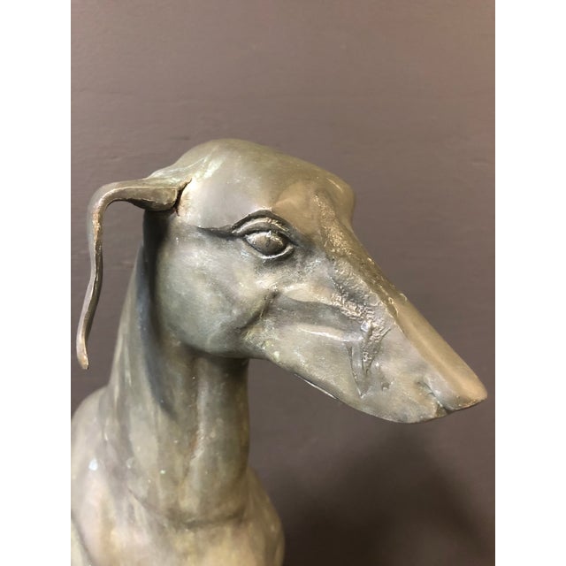 Large Vintage Brass GreyHound Statue Chairish