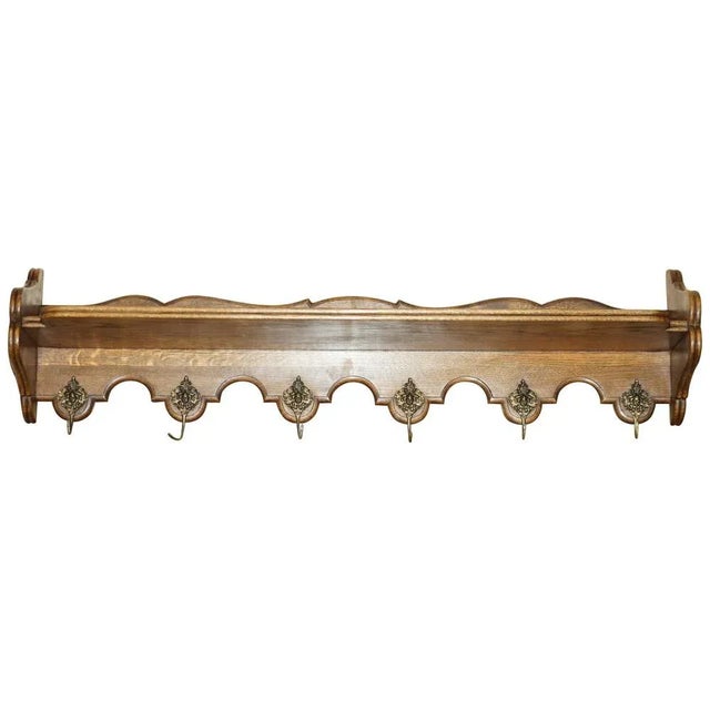 Antique Dutch Oak Cherub Wall Rack with Royal Hooks For Sale - Image 12 of 12