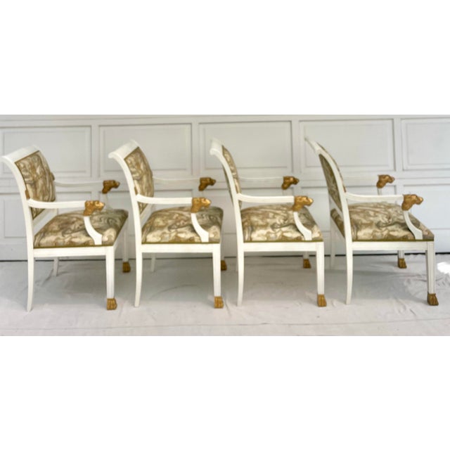 Set of 4 Traditional Empire Lion Head Armchairs For Sale - Image 11 of 12