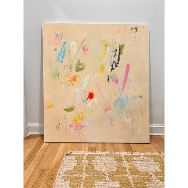 Abstract Sarah Trundle, Contemporary Abstract Painting, "Au Printemps" For Sale - Image 3 of 6