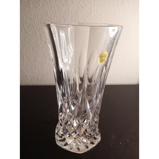 Capri Crystal Italy Clear Crystal Vase For Sale - Image 10 of 10