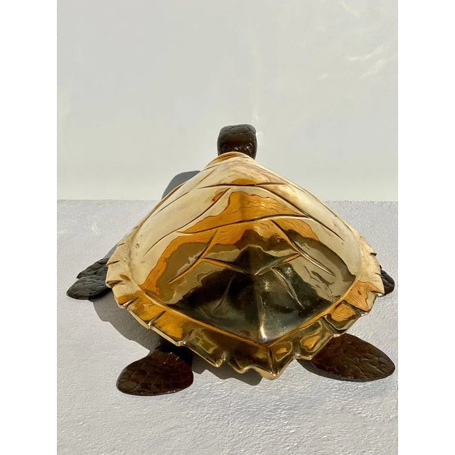 1970s Large Brass Sea Turtle Sculpture/Box For Sale In Los Angeles - Image 6 of 12