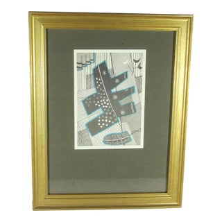 1931 German Cubist Lithograph / Nature For Sale