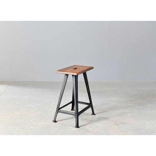 Bauhaus Industrial Factory Stool by Rowac, 1920s For Sale - Image 3 of 12