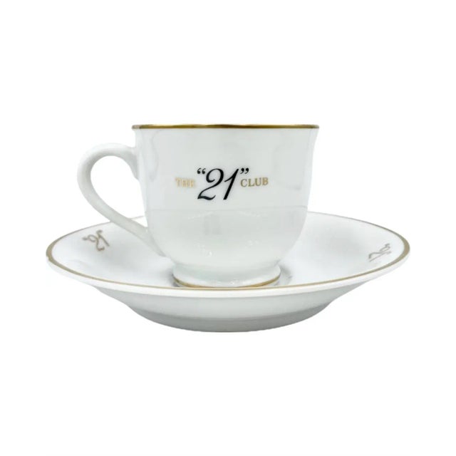 "21" Club New York Nyc Demitasse Coffee Espresso Cup & Saucer For Sale - Image 12 of 12