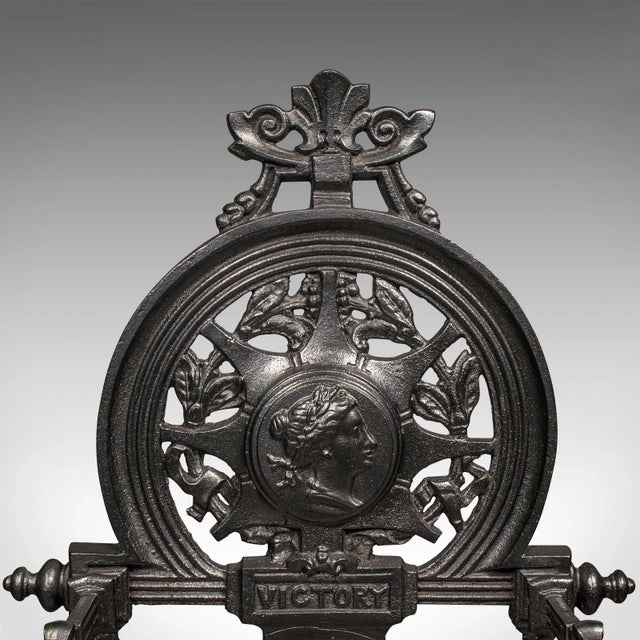 Black 1900s Antique Victorian English Cast Iron Ornate Stick Stand For Sale - Image 8 of 13