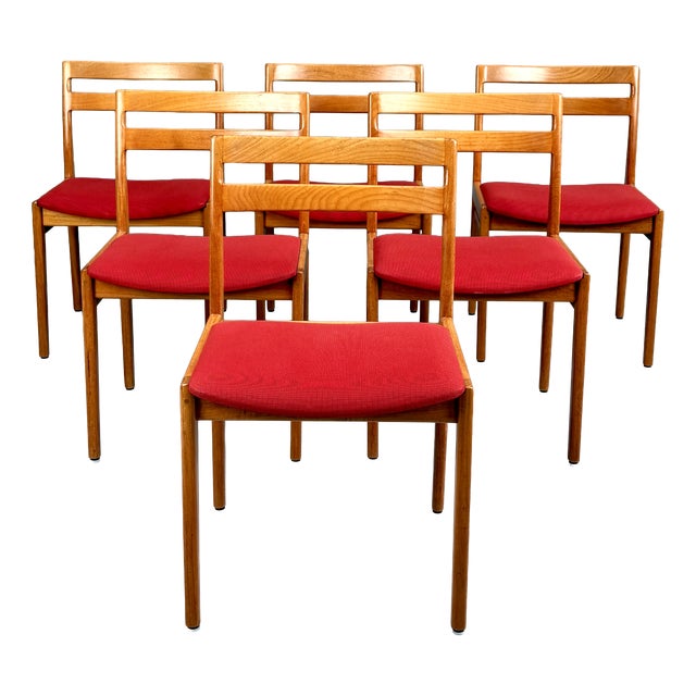 Vintage Teak Chairs by Henry Rosengren Hansen, 1960s, Set of 6 For Sale