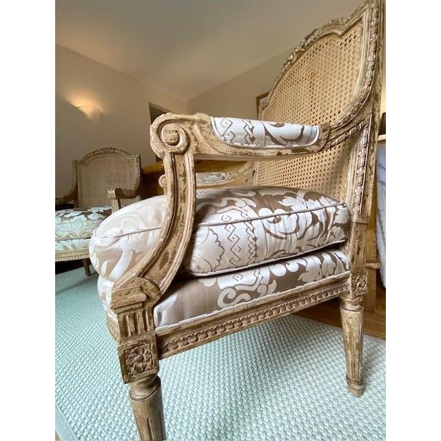 Gilded Fauteuil Louis XVI Armchairs, Set of 2 For Sale - Image 10 of 18