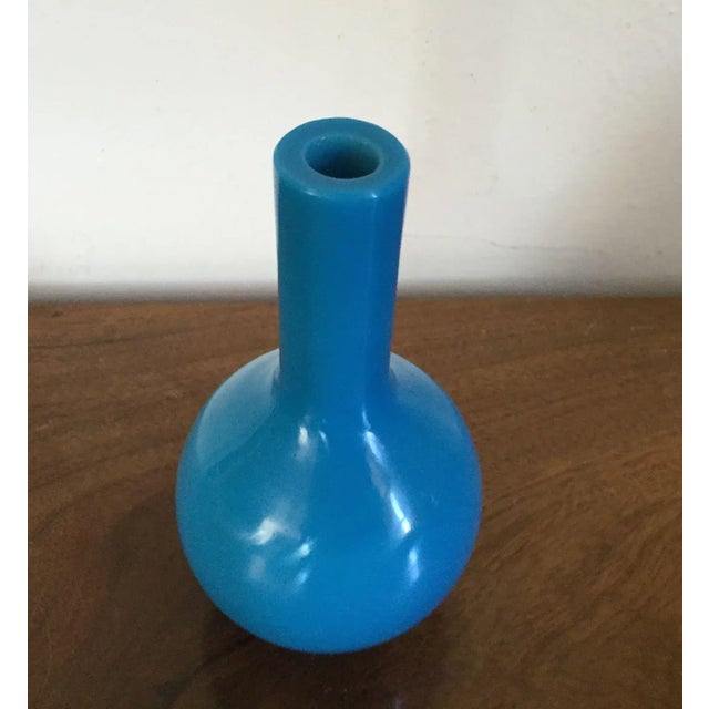 19th Century 19th Century Chinese Turquoise Peking Glass Bottle Shape Vase For Sale - Image 5 of 11