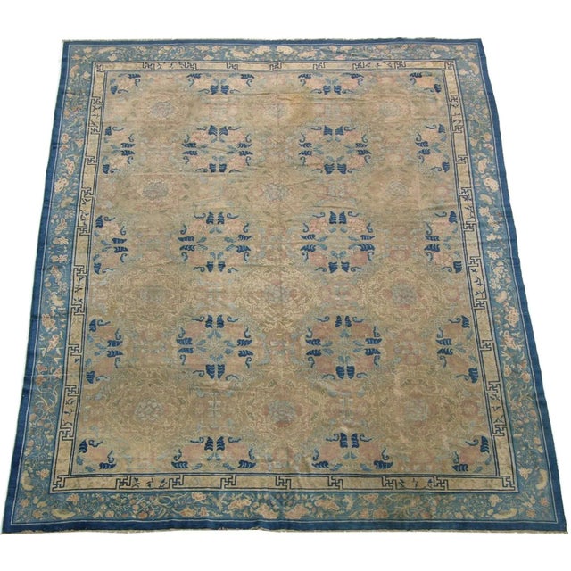 Early 20th Century 1900 Fine Antique Chinese Rug For Sale - Image 5 of 9
